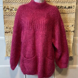 Michelle Stuart Fuchsia Turtleneck Sweater